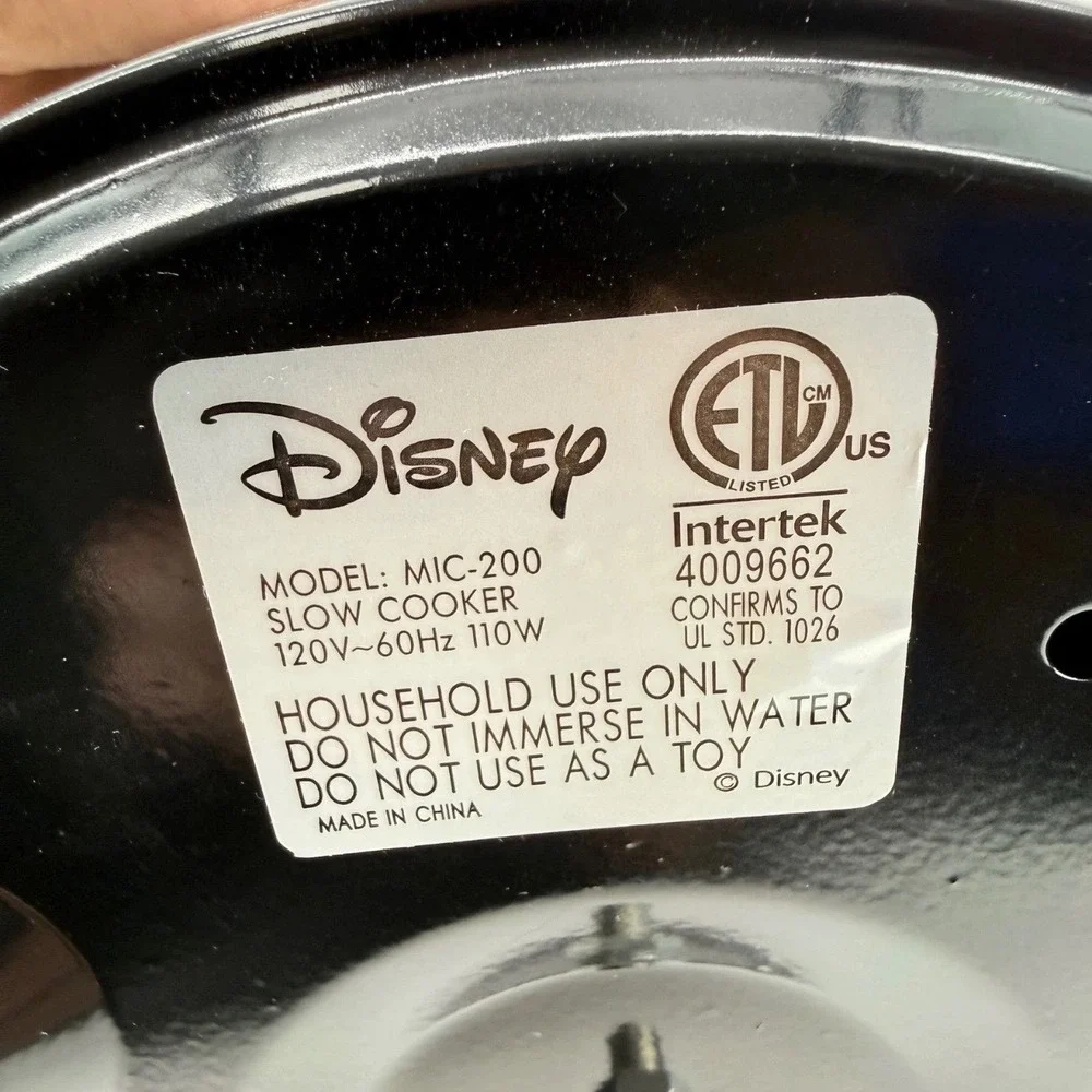 Disney Slow Cooker 2 Quart Mickey Mouse Ceramic Glass White Multi Pattern